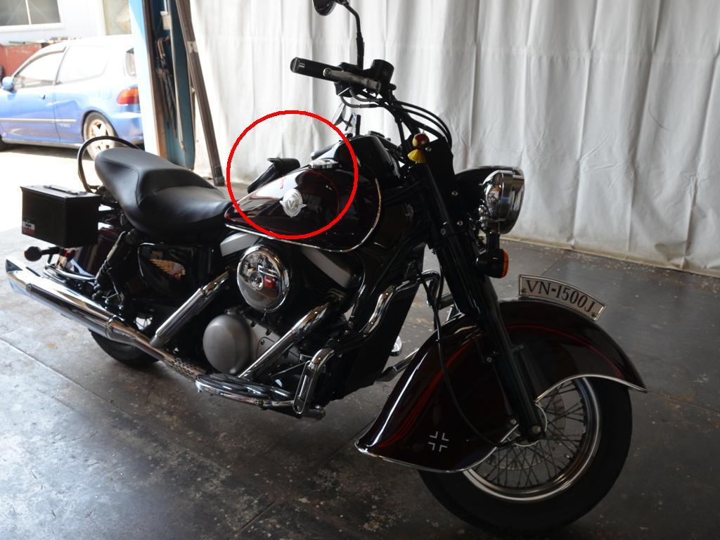 バイクタンクのデントリペア、バルカン1500