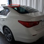 V37スカイライン ルーフ左後部のへこみ修理