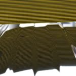 ハスラー ルーフのデントリペア前 リフレクターボードで確認