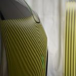 LC500h 左リアフェンダーデントリペア前 リフレクターボードで確認