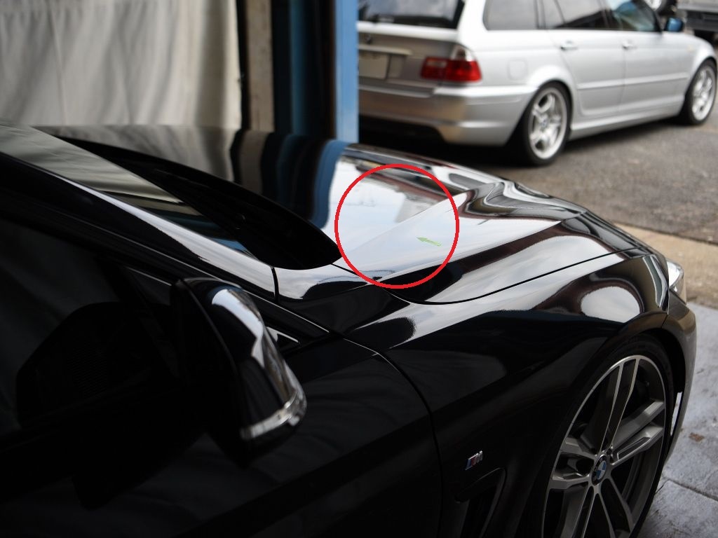 BMW420i ボンネットのデントリペア
