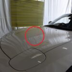 マツダ RX-7 アルミボンネットのデントリペア位置