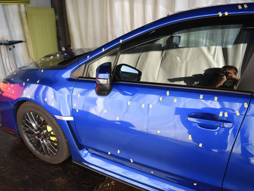 WRX 雹害によるヘコミ位置の確認 左フロントフェンダー＆フロントドア