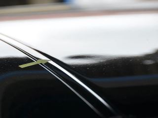クラウンルーフのデントリペア前・景色での確認