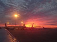 空港夕陽