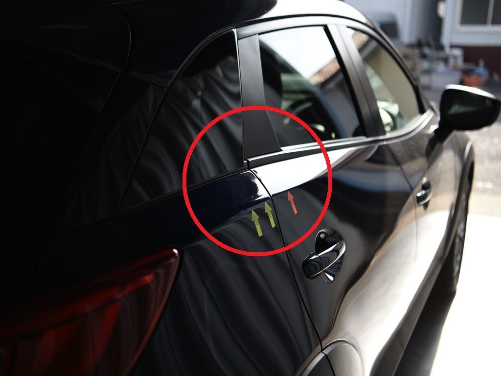 CX-3のDIYデントリペアの修正箇所