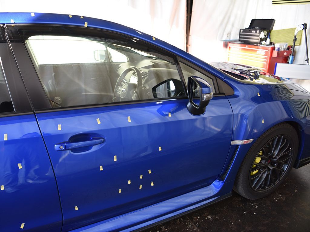 WRX 雹害によるヘコミ位置の確認 右フロントフェンダー＆フロントドア