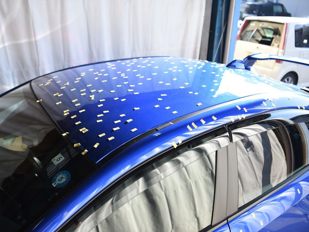 WRX 雹害によるヘコミ位置の確認 ルーフ