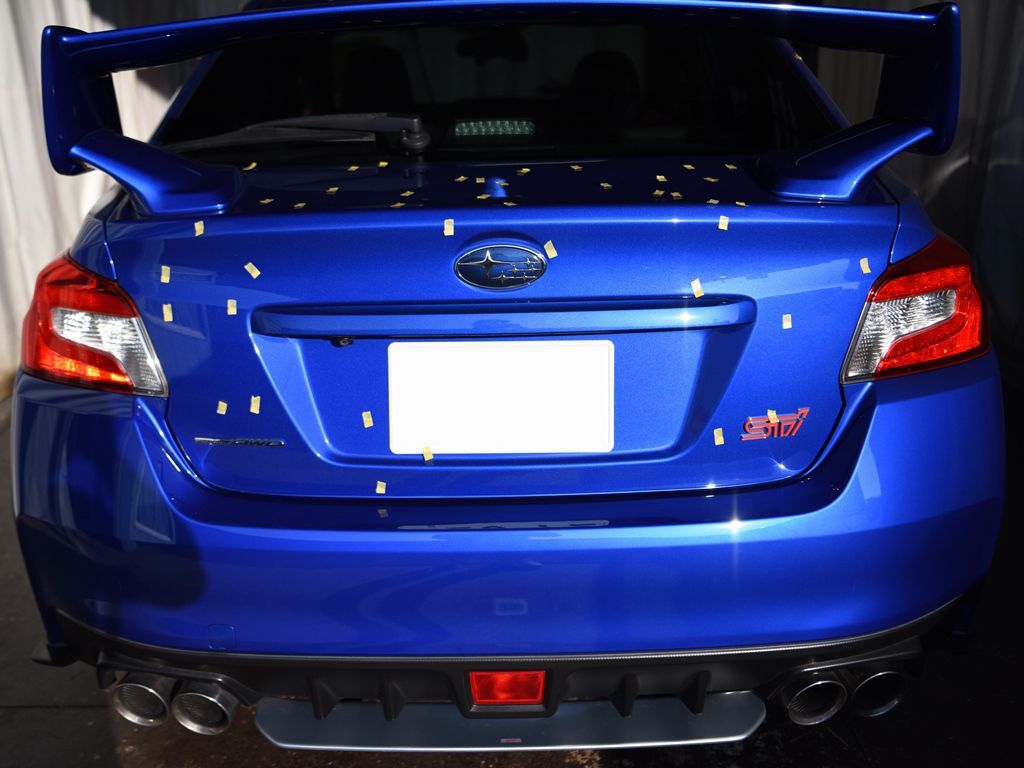 WRX 雹害によるヘコミ位置の確認 トランクリッド